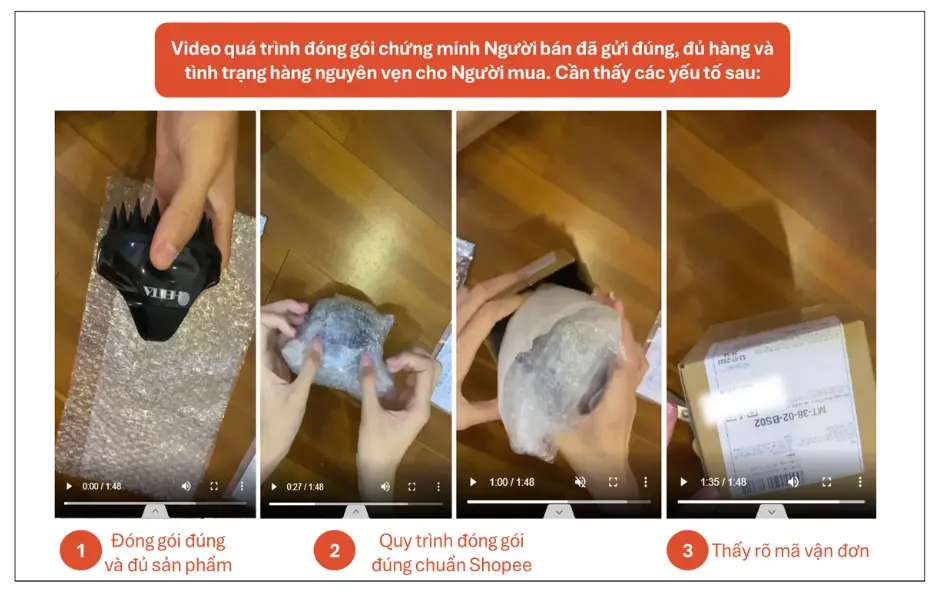 Cách quay video quá trình đóng gói hàng shopee